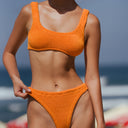 Women's eco crinkle bikini top in textured recycled stretch fabric